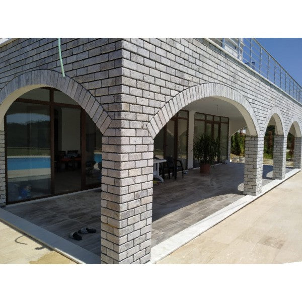 Travertin argenté aspect brique (1m²)