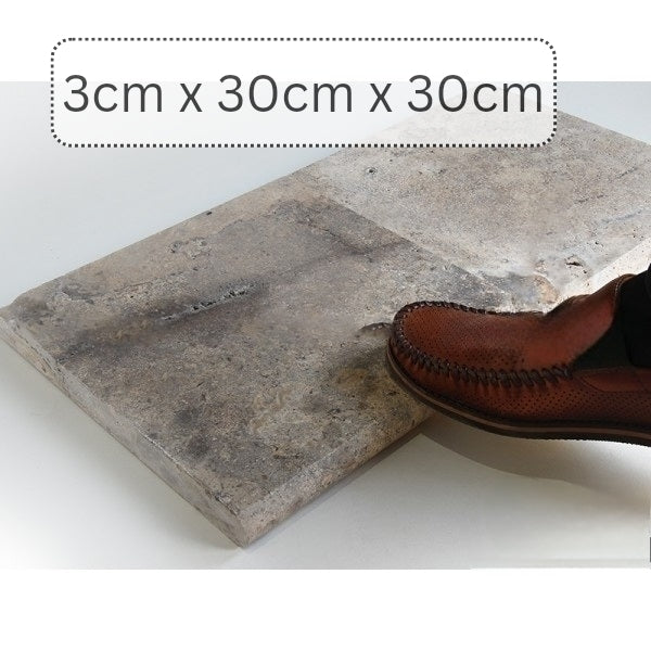 Produktbild von Trittstein Silver Travertin getrommelt