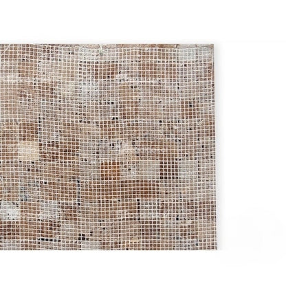 Rückseite von Noche Travertin Mosaikfliese wo die Netzverklebung zu sehen ist 