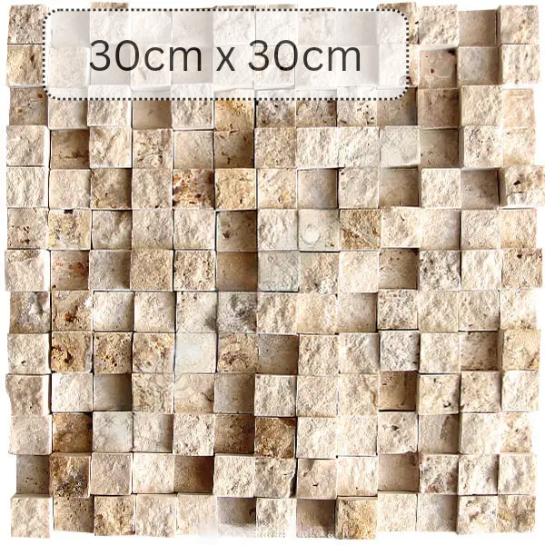 Produktbild von 3D Light Travertin-Mosaikfliese 